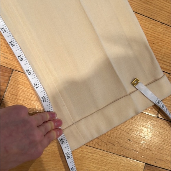 Etro Cream Wool Tailored Trousers Cuffed Hem High Rise Italy Quiet Luxury 40 - Picture 7 of 10